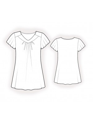 трикотажная блузка с рукавом - крылышком             трикотажная блузка с рукавом - крылышком 20971