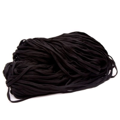 Шнур для одежды плоский цв черный 7мм (уп 200м) 1с344